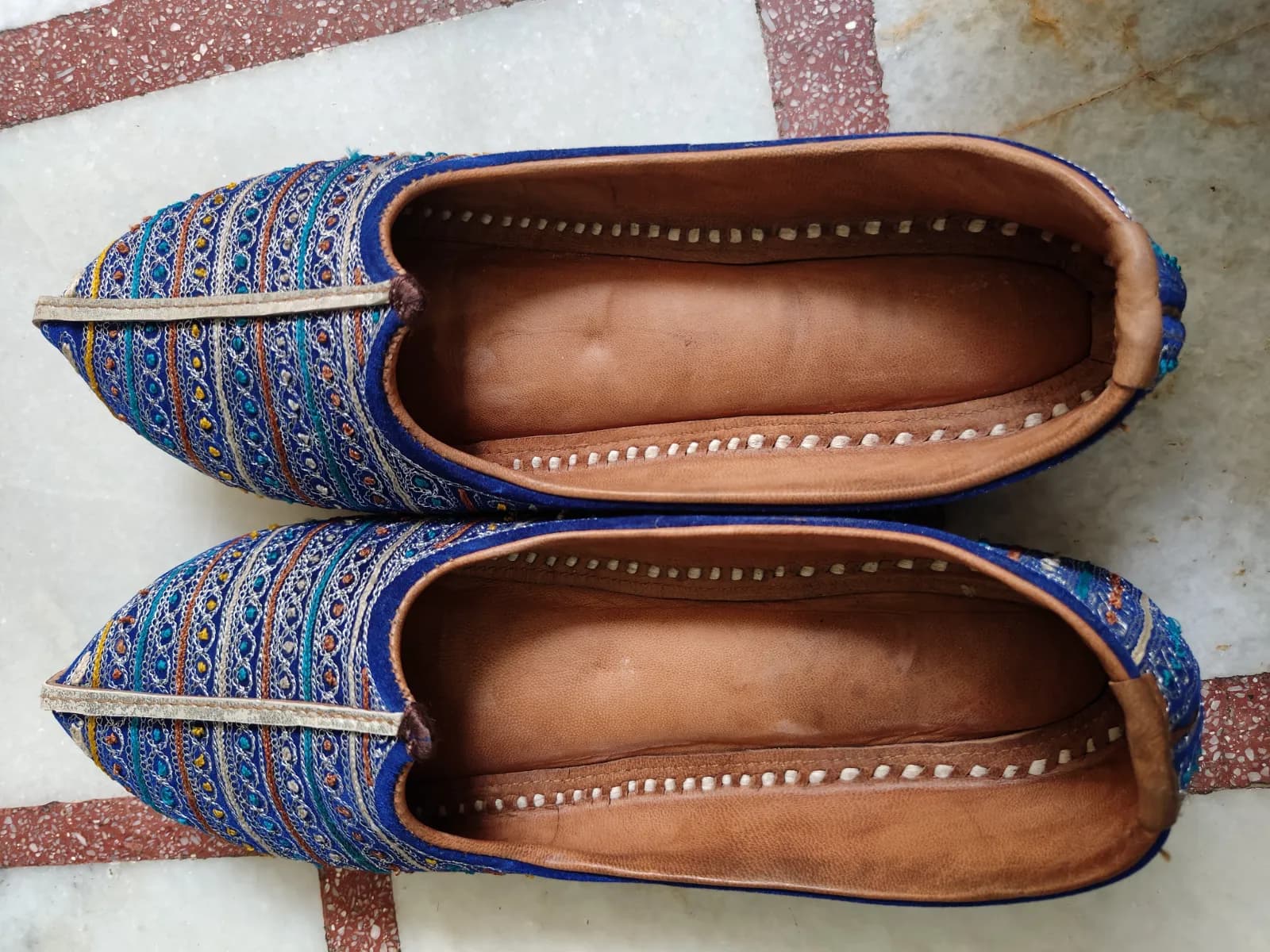 Hand-embroidered juti photographed in a Jodhpur workshop